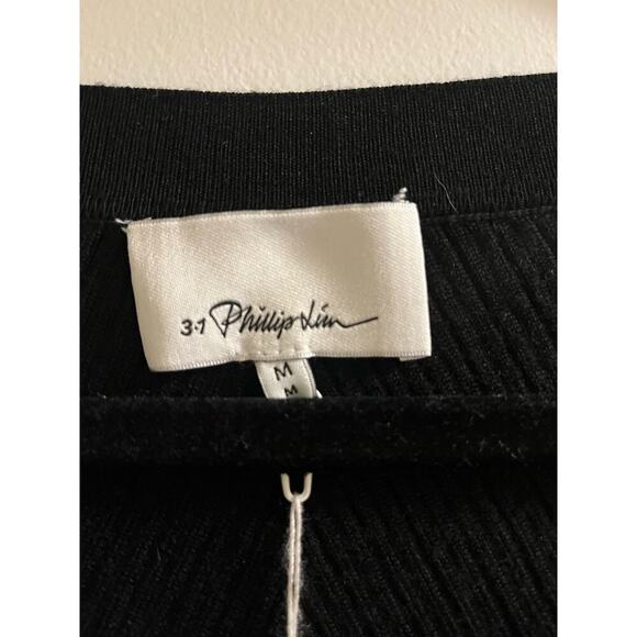 3.1 PHILLIP LIM Ribbed Square Neck Sweater Sz M - Picture 6 of 9